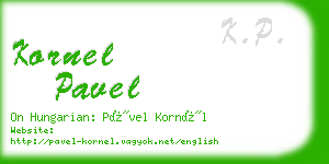 kornel pavel business card